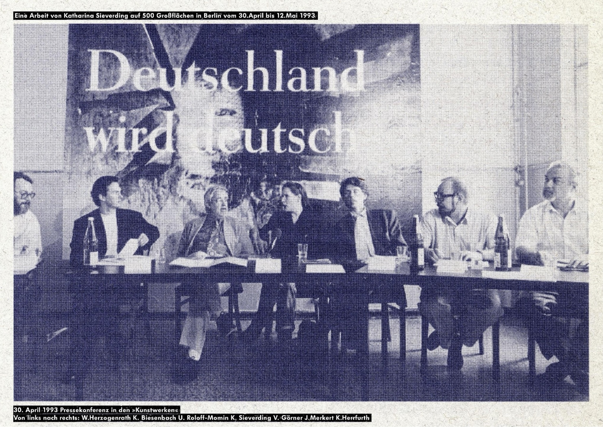 Katharina Sieverding – 30. April 1993 Pressekonferenz in den Kunstwerken Berlin